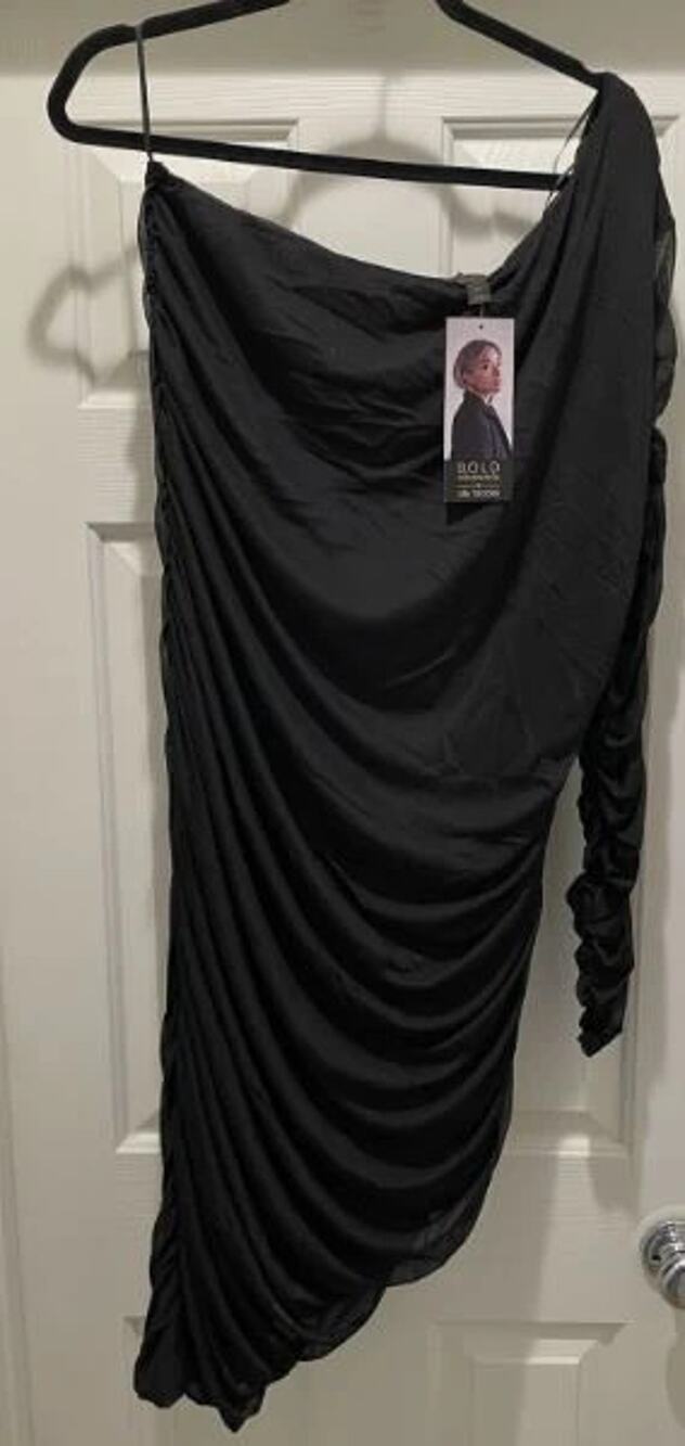 Bold Elements Ally Brooke Black Beauty One Shoulder Dress Women’s Size Medium